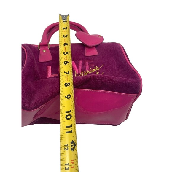 Victoria Secret Love Spell Handbag PINK Faux Suede Cosmetic Bag Zip Closure - Picture 8 of 16